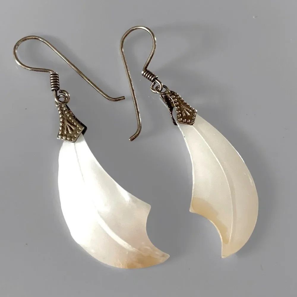 Vintage Carved Shell Earrings